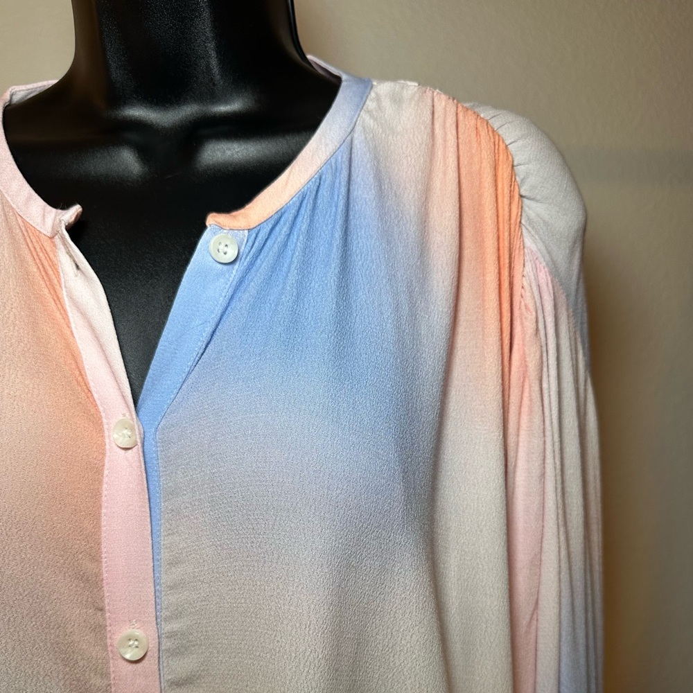 Habitual Cloud Print Button Down Blouse - image 3